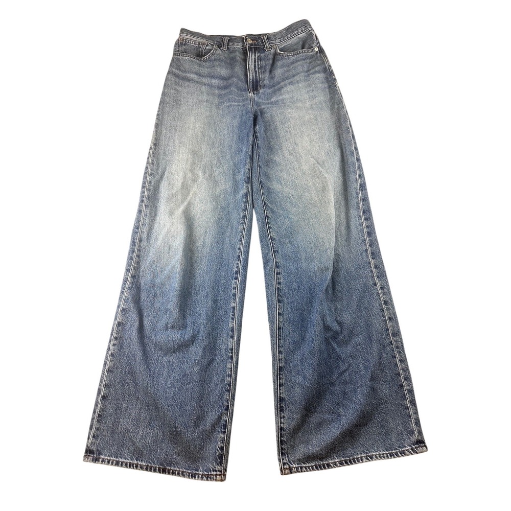 Madewell Jeans Women Blue Superwide-Leg Relaxed Denim High Rise Party Streetwear